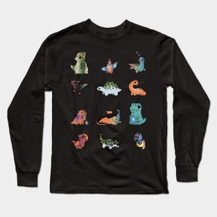 cute baby funny dinosaurs Long Sleeve T-Shirt